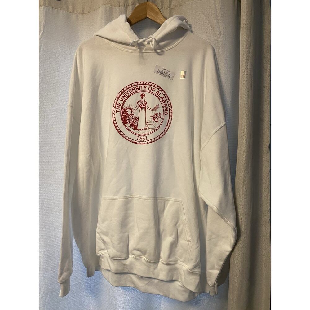 Alabama University Classic Crimson Tide White Hoodie Men's 3X NEW - Picture 1 of 6
